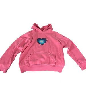 Columbia Girls Youth pink cotton hoodie sweatshirt Jacket pull over size Large